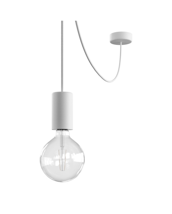 EIVA ELEGANT Lampada a sospensione da esterno con 5 m cavo tessile, decentatore, rosone e portalampada IP65 waterproof