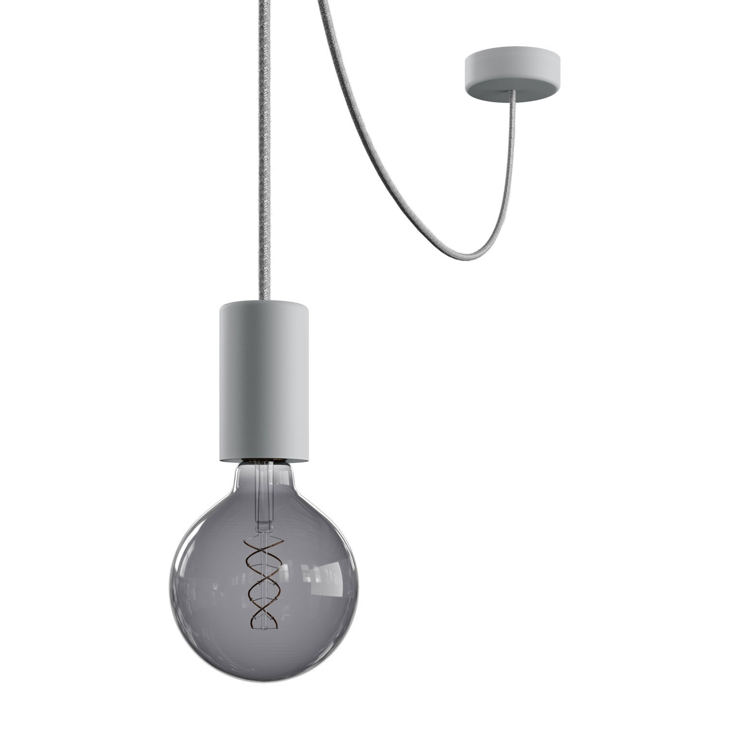 EIVA ELEGANT Lampada a sospensione da esterno con 5 m cavo tessile, decentatore, rosone e portalampada IP65 waterproof