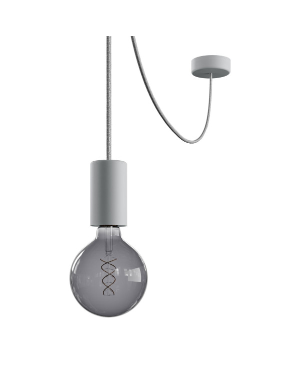 EIVA ELEGANT Lampada a sospensione da esterno con 5 m cavo tessile, decentatore, rosone e portalampada IP65 waterproof