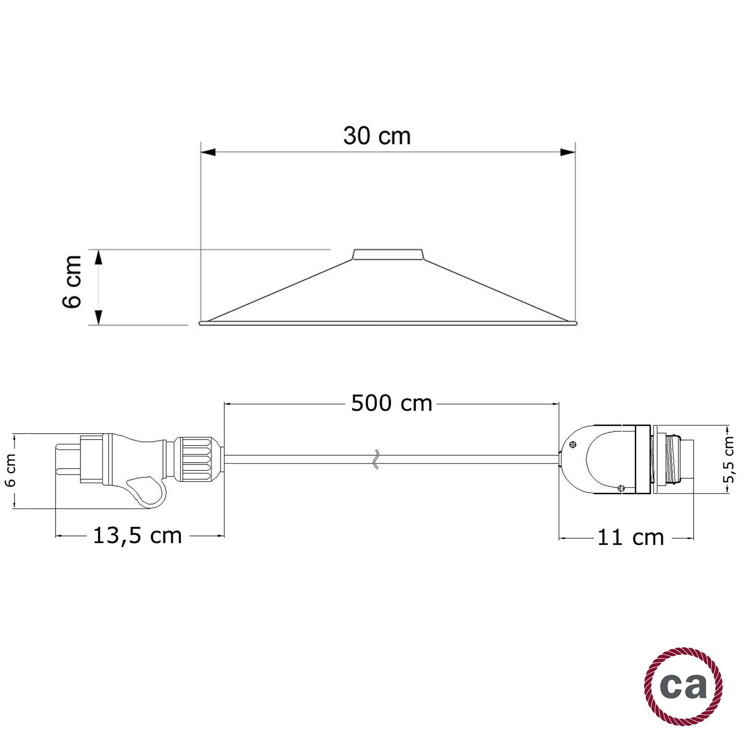 Snake Eiva con paralume Swing, lampada portatile per esterni, 5 m cavo tessile, portalampada IP65 waterproof e spina