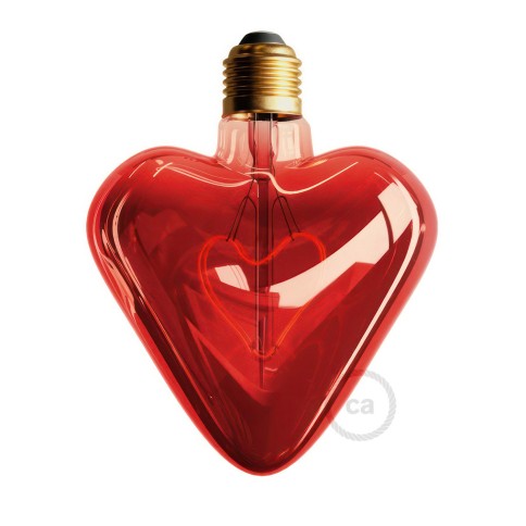 Lampadina LED Cuore Rosso 5W 150Lm E27 Decorativa 2000K Dimmerabile