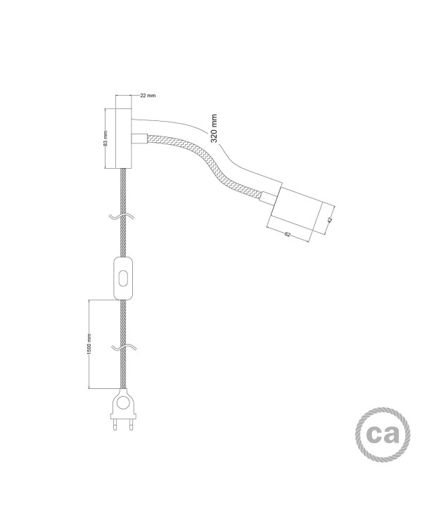 Lampada Spostaluce Flex 30 snodabile con faretto GU1d0