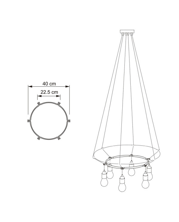 Cage Cerchio - Struttura per lampadari