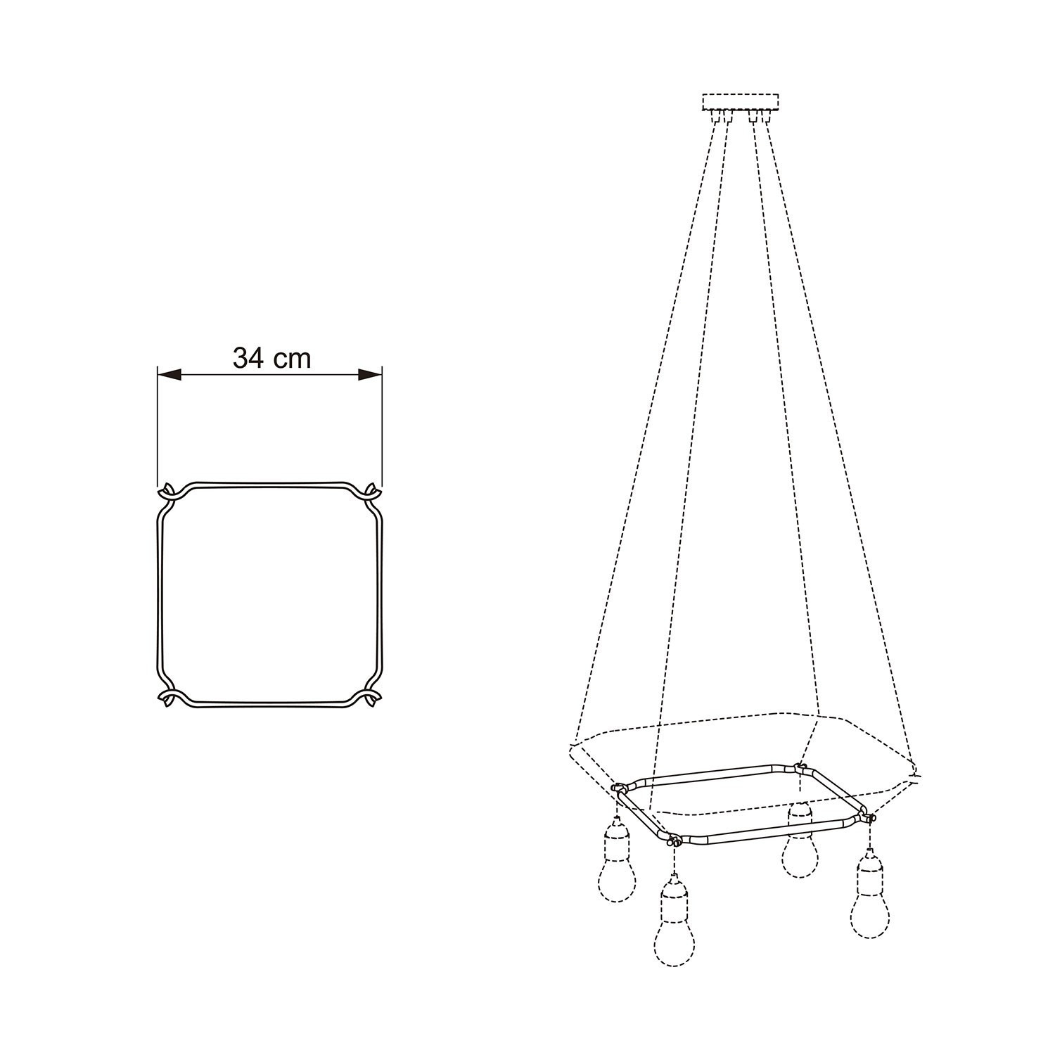 Cage Quadrato - Struttura per lampadari