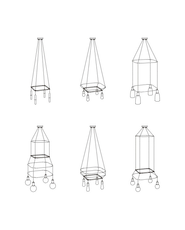 Cage Quadrato - Struttura per lampadari