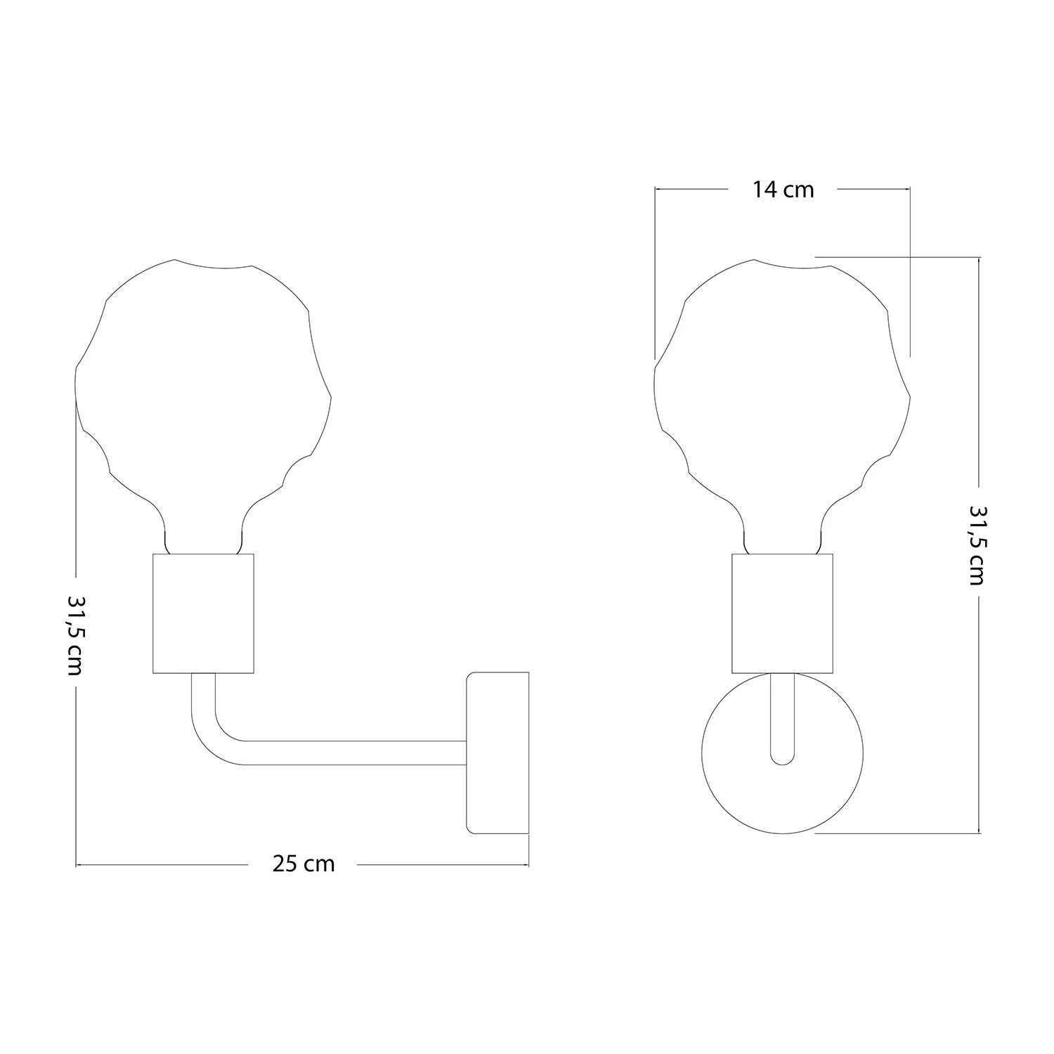 Lampada Fermaluce Elle in legno con lampadina Bumped