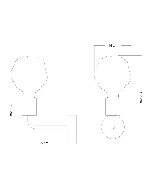 Lampada Fermaluce Elle in legno con lampadina Bumped