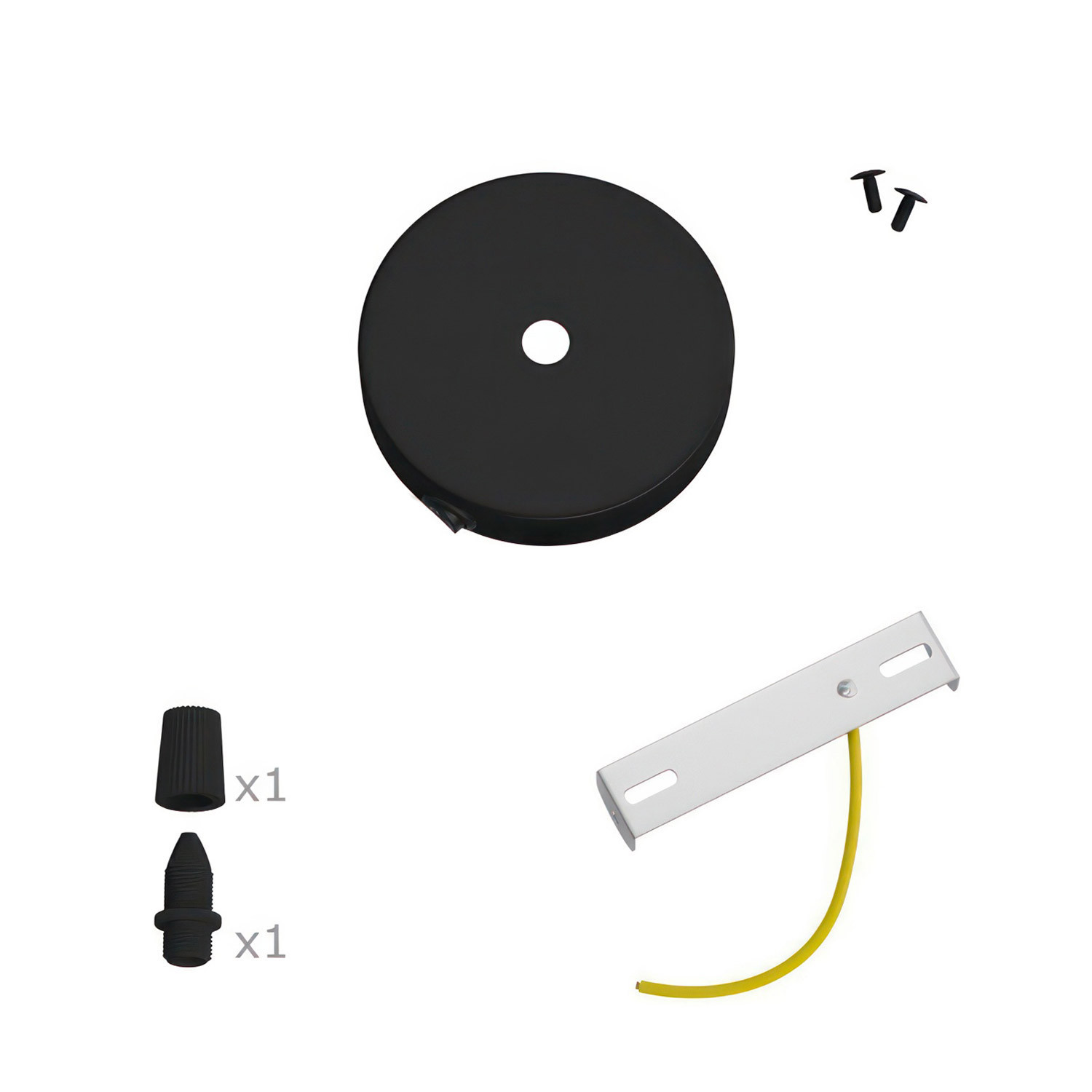 Kit mini rosone cilindrico in metallo con interruttore