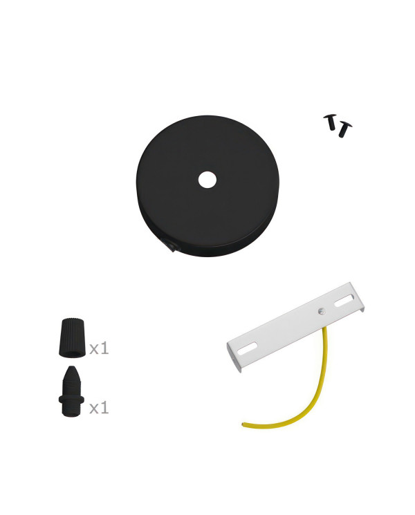 Kit mini rosone cilindrico in metallo con interruttore