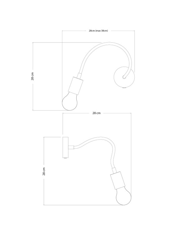 Lampada Fermaluce Flex 30 Pastel con mini rosone con interruttore e mini faretto GU1d0