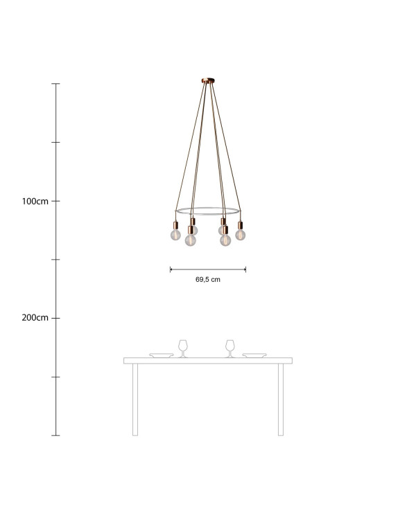 Lampadario Cage a 6 cadute Globo