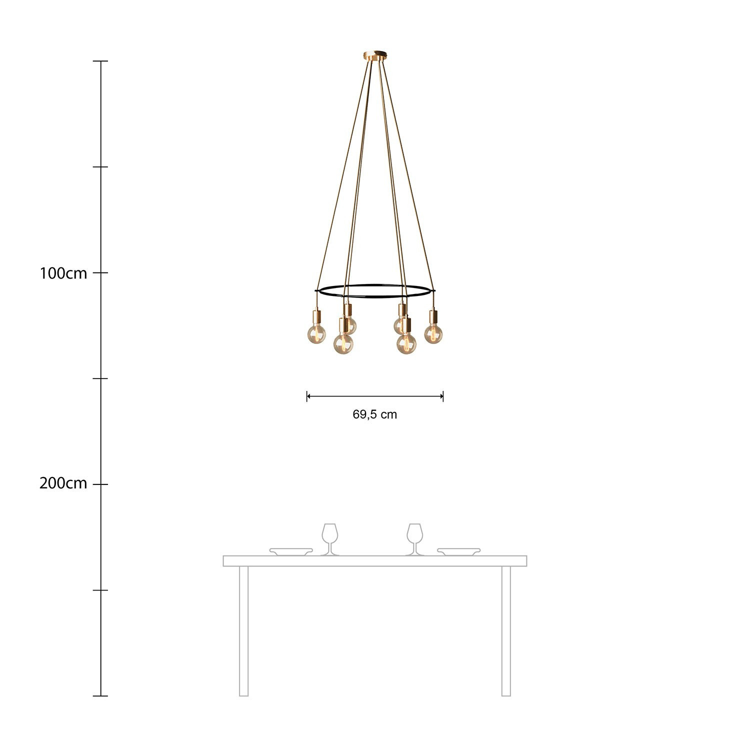 Lampadario Cage a 6 cadute Globo