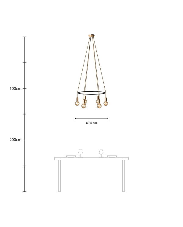 Lampadario Cage a 6 cadute Globo