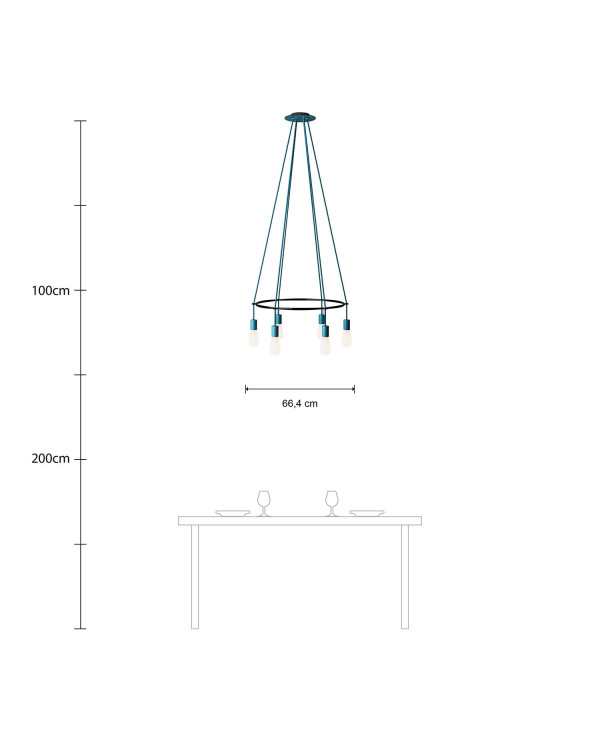 Lampadario Cage a 6 cadute Edison ST64