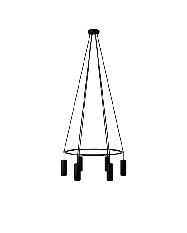 Lampadario Cage a 6 cadute Tub-E14