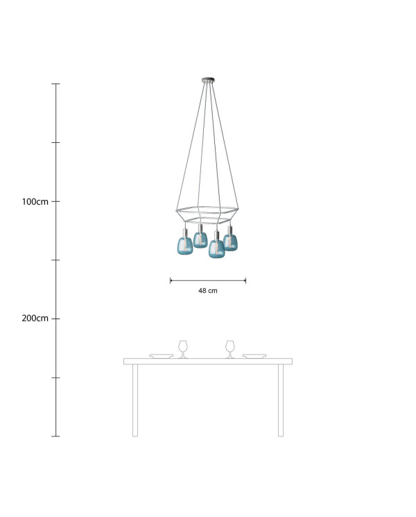 Lampadario 2 Cage a 4 cadute Bona Pastel