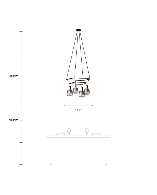 Lampadario 2 Cage a 4 cadute Bona Pastel