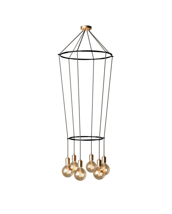 Lampadario 2 Cage a 6 cadute Globo