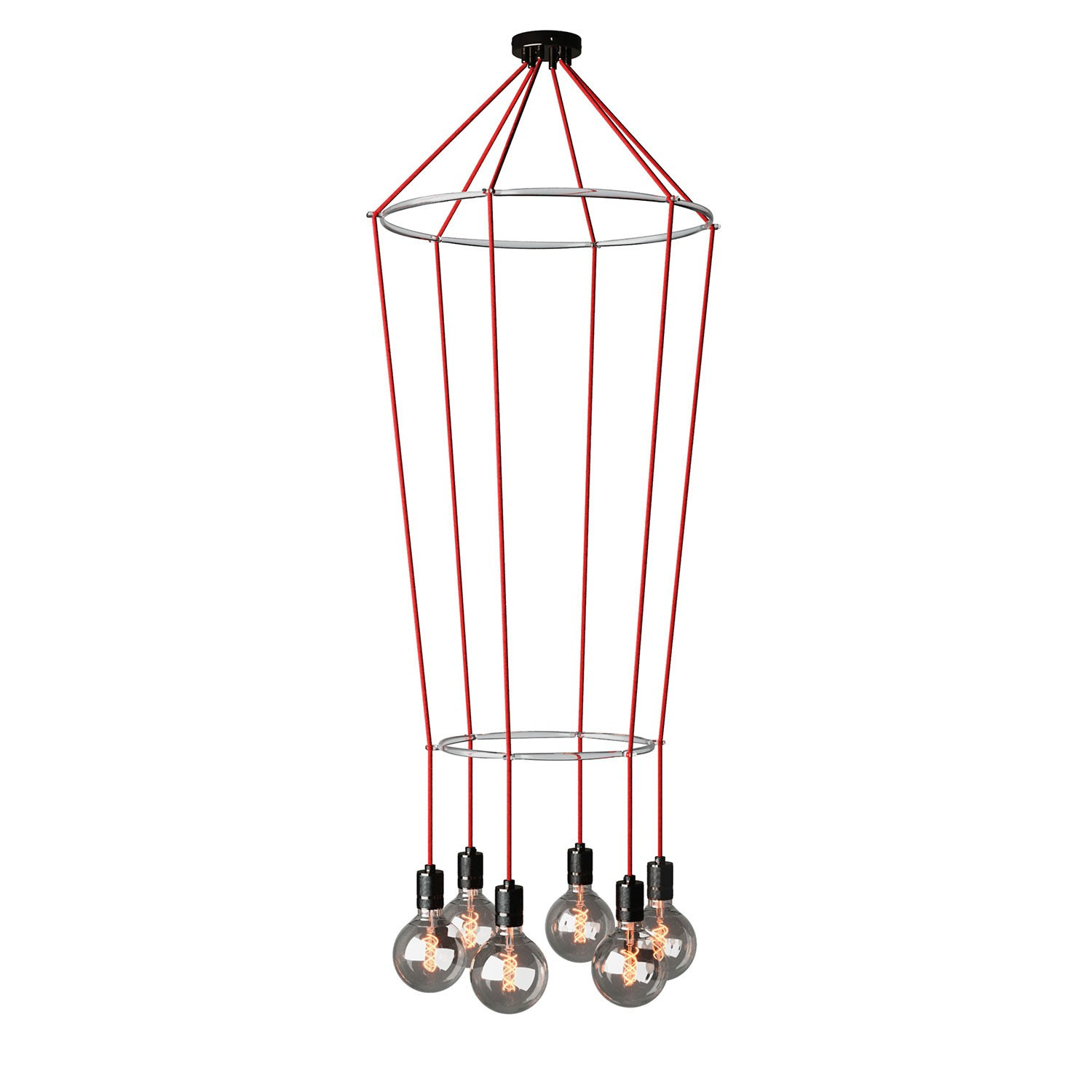 Lampadario 2 Cage a 6 cadute Globo