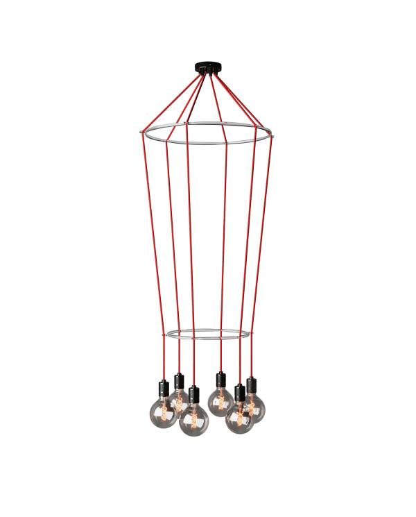 Lampadario 2 Cage a 6 cadute Globo