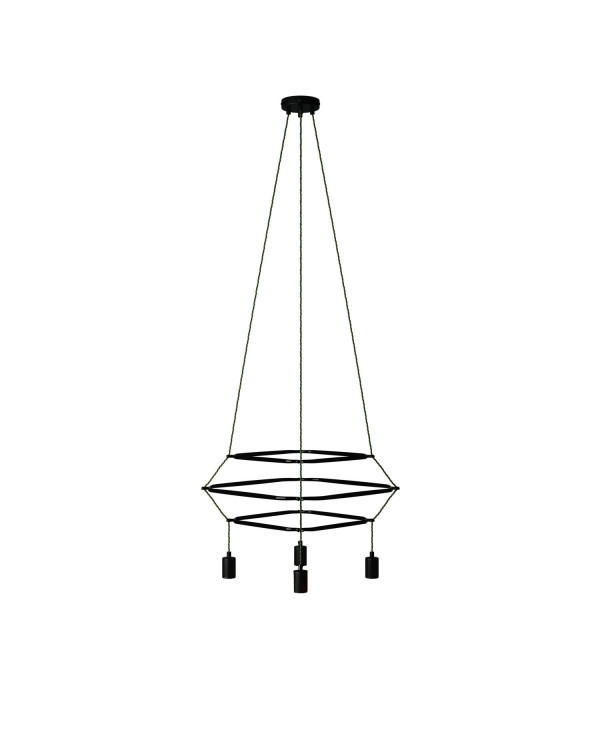 Lampadario 3 Cage a 4 cadute Rodi