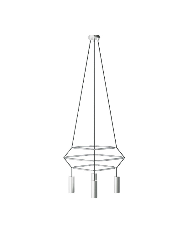 Lampadario 3 Cage a 4 cadute Tub-E14