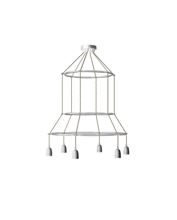 Lampadario 3 Cage a 6 cadute Edison ST64