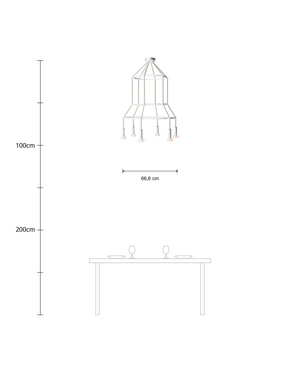 Lampadario 3 Cage a 6 cadute P-Light Dash