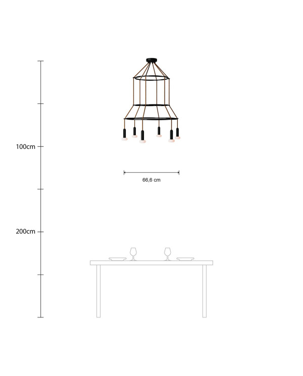 Lampadario 3 Cage a 6 cadute P-Light Dash