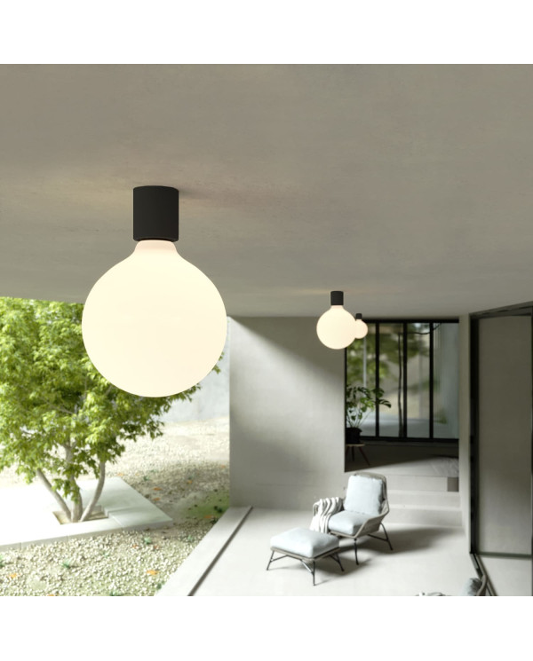 Applique con lampadina a bulbo effetto porcellana - Waterproof IP44