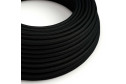 Cavo elettrico Ultra Soft in silicone rivestito in tessuto Nero Carbone lucido - RM04 rotondo 2x0,75 mm