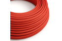 Cavo elettrico Ultra Soft in silicone rivestito in tessuto Rosso Fuoco lucido - RM09 rotondo 2x0,75 mm