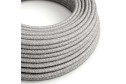 Cavo elettrico Ultra Soft in silicone rivestito in lino Grigio Melange - RN02 rotondo 2x0,75 mm