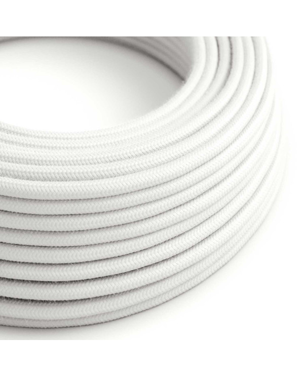 Cavo elettrico Ultra Soft in silicone rivestito in cotone Bianco Ottico - RC01 rotondo 2x0,75 mm