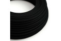 Cavo elettrico Ultra Soft in silicone rivestito in cotone Nero Carbone - RC04 rotondo 2x0,75 mm