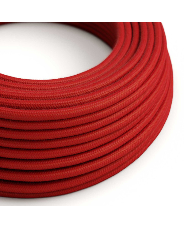 Cavo elettrico Ultra Soft in silicone rivestito in cotone Rosso Fuoco - RC35 rotondo 2x0,75 mm