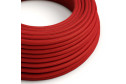 Cavo elettrico Ultra Soft in silicone rivestito in cotone Rosso Fuoco - RC35 rotondo 2x0,75 mm