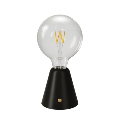 Lampada portatile ricaricabile Cabless01 con lampadina globo G125 - Nero