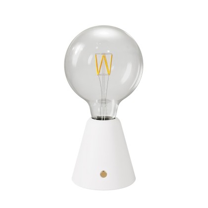 Lampada portatile ricaricabile Cabless01 con lampadina globo G125 - Bianco