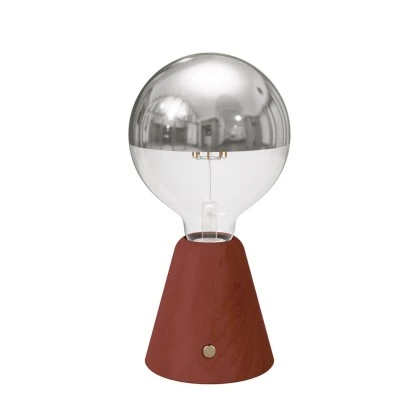 Lampada ricaricabile senza fili Cabless01 e lampadina G125 mezza sfera argento - Terracotta