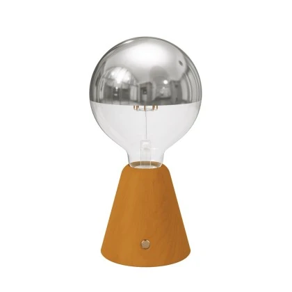 Lampada ricaricabile senza fili Cabless01 e lampadina G125 mezza sfera argento - Zafferano