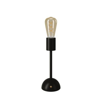 Lampada portatile e ricaricabile Cabless02 con lampadina Edison dorata - Nero