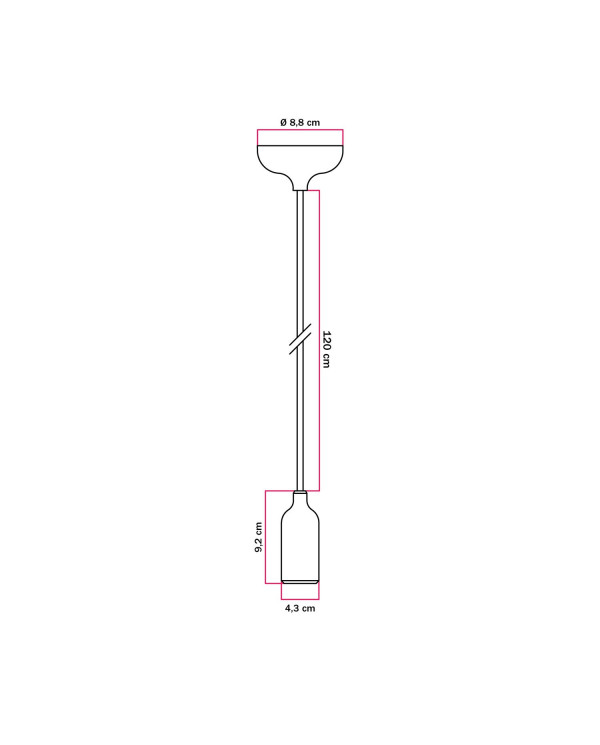 Lampada a sospensione colorata in silicone con cavo tessile