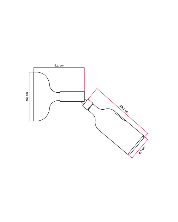 Lampada Fermaluce in silicone con snodo e con interruttore incorporato