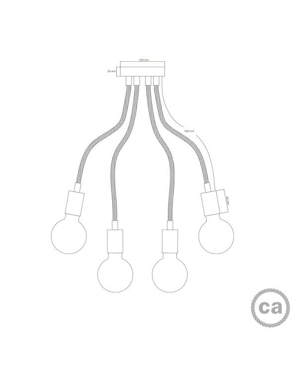 Flex 90 lampada da soffitto snodabile a luce diffusa con lampadina LED G95