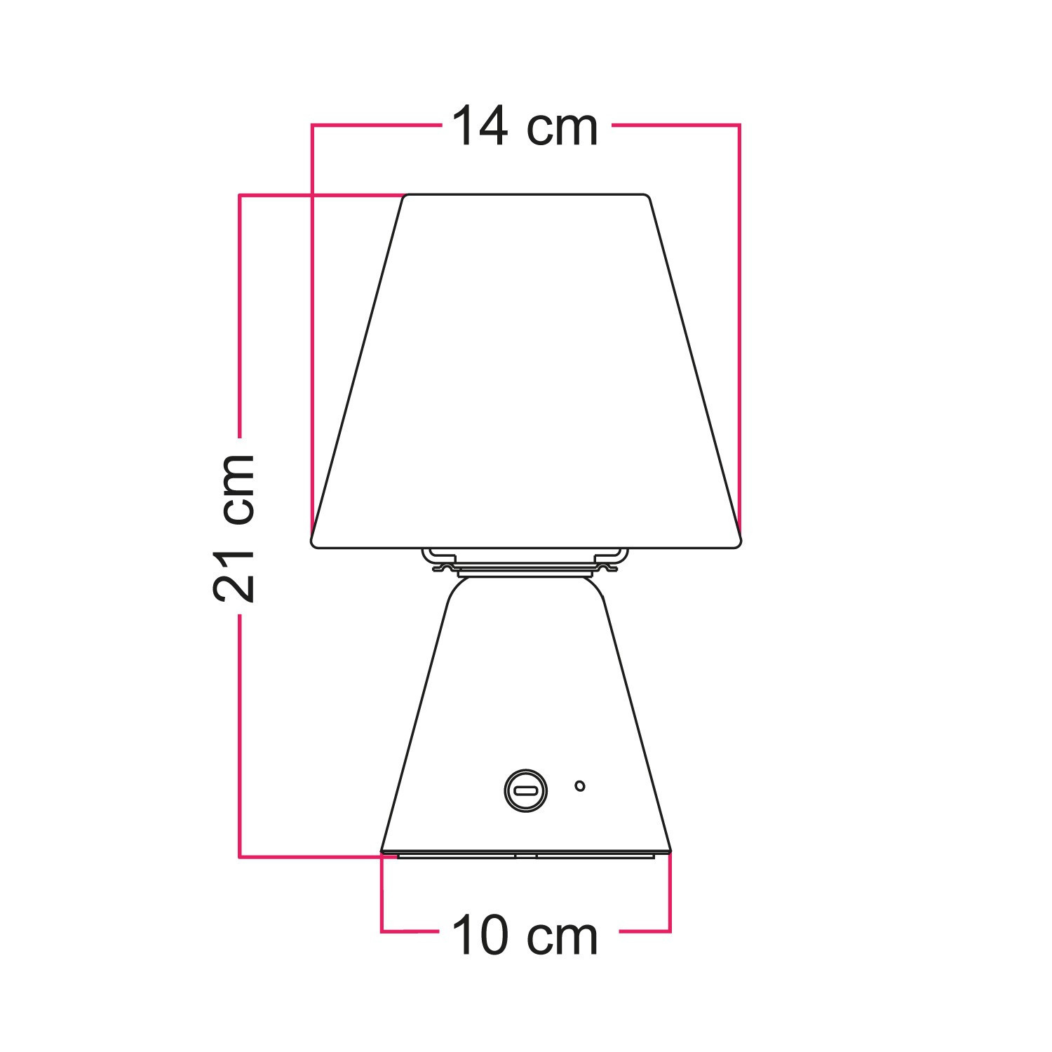 Lampada portatile ricaricabile Cabless11 con lampadina a goccia e paralume