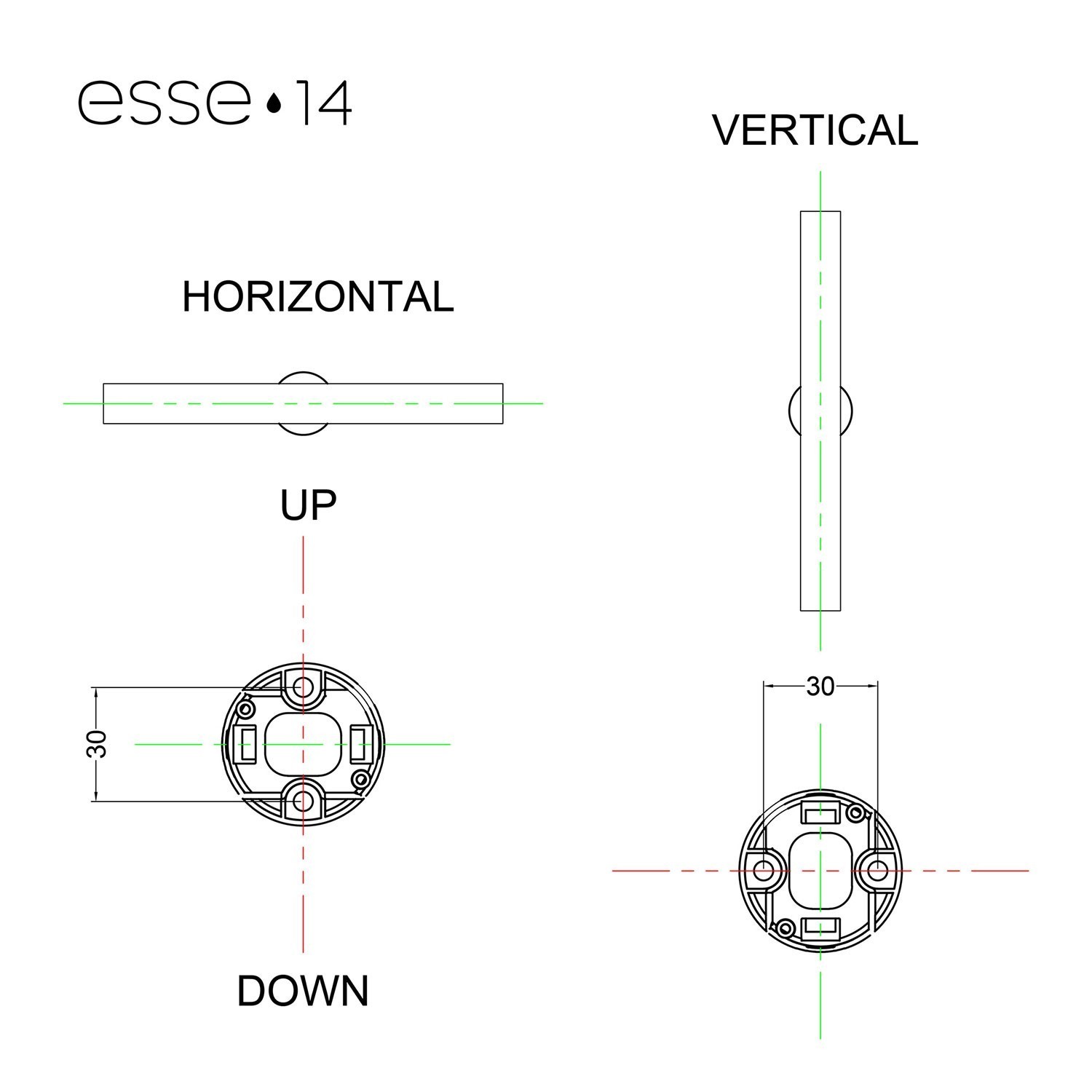 Portalampada esse14 da parete o soffitto con attacco S14d - Waterproof IP44