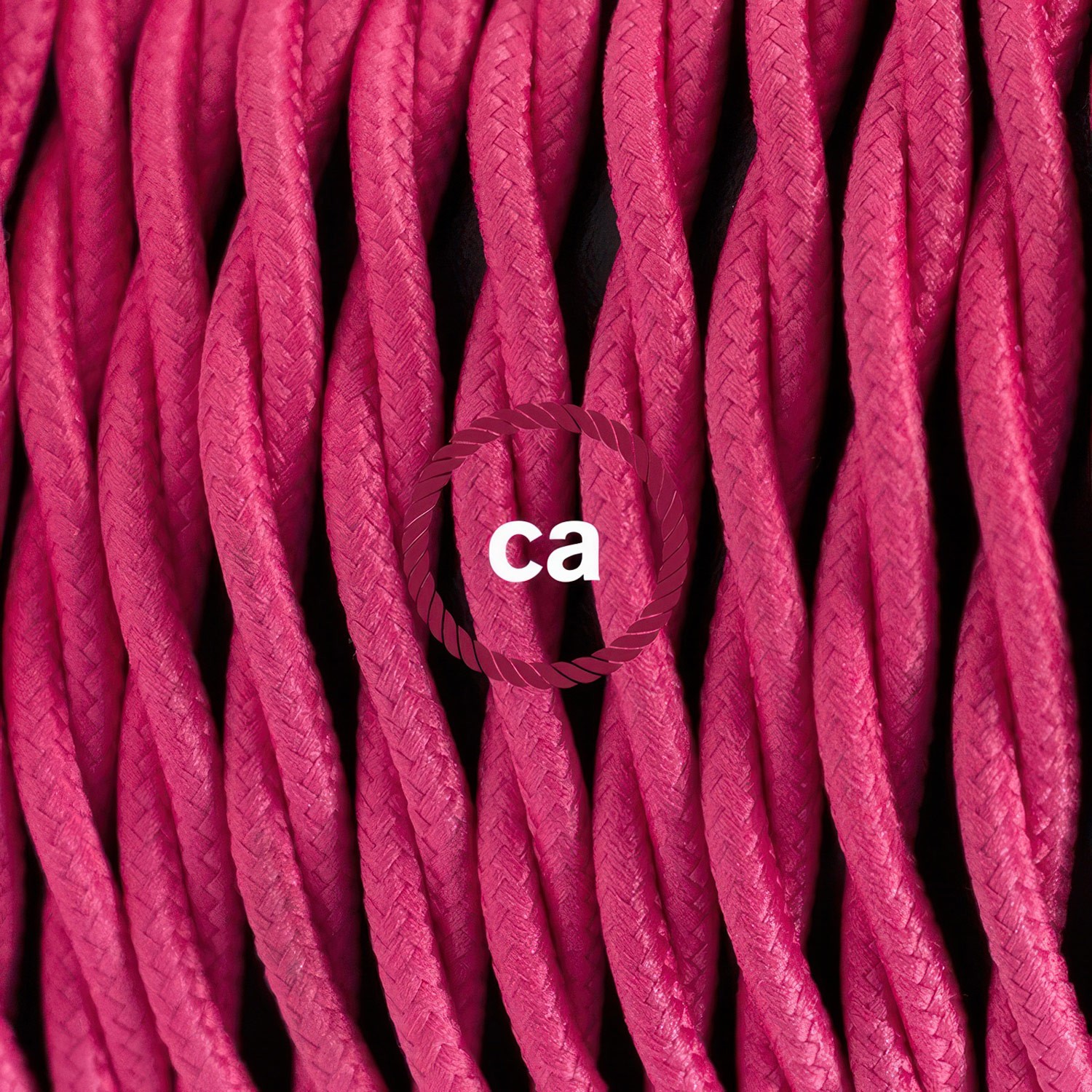 Cablaggio per lampada, cavo TM08 Effetto Seta Fucsia 1,80 m. Scegli il colore dell'interuttore e della spina.