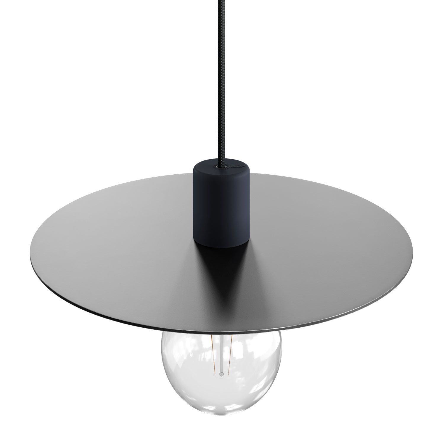 EIVA ELEGANT Lampada a sospensione con 5 m cavo tessile, paralume Ellepì, rosone e portalampada in silicone IP65 waterproof