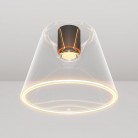 Plafoniera design con lampadina Ghost a cono trasparente